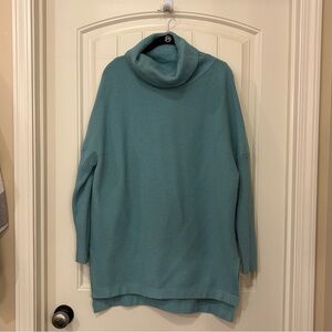 Women's Teal Cowlneck Sweater